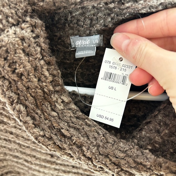 Aerie Brown Mock Neck Sweater NWT - Picture 3 of 3
